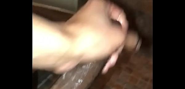  Lorenzo Longwood stroking BBC in the shower with cum dripping down my balls